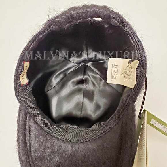 GUCCI BASEBALL CAP MOHAIR WOOL BLEND w GOLDTONE GG LOGO HAT UNISEX sz L - Picture 9 of 15